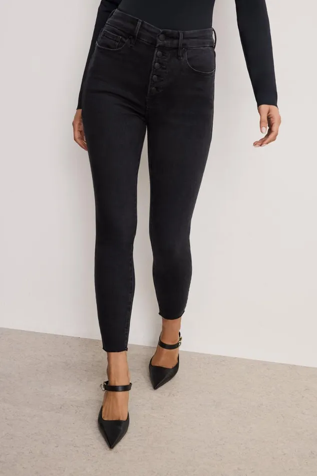 Women GOOD AMERICAN Jeans SOFTTECH GOOD WAIST SKINNYJEANS Black343