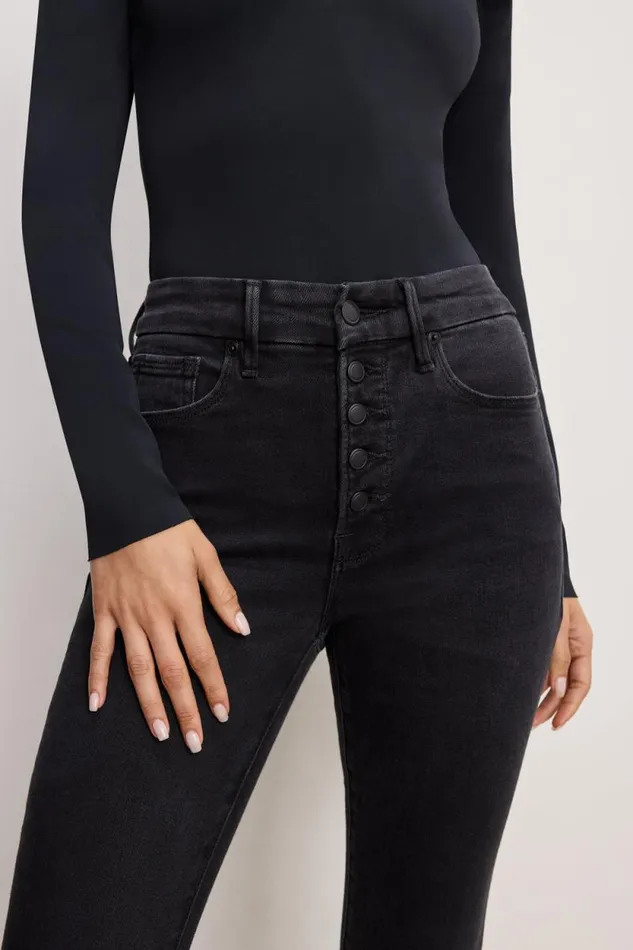 Women GOOD AMERICAN Jeans SOFTTECH GOOD WAIST SKINNYJEANS Black343