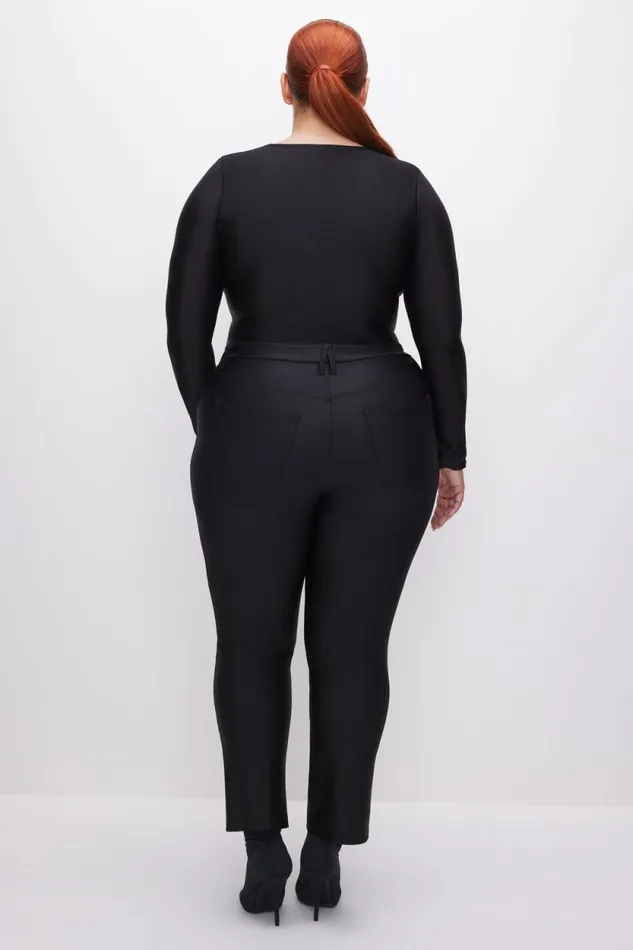 Women GOOD AMERICAN Pants COMPRESSION SHINE STRAIGHTPANTS Black001