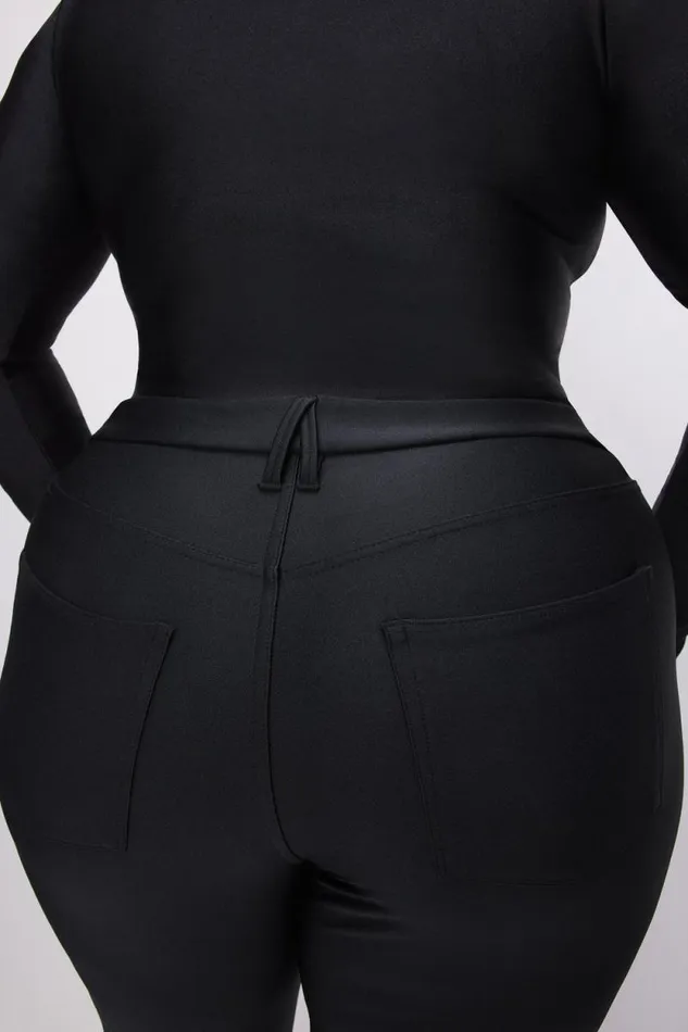 Women GOOD AMERICAN Pants COMPRESSION SHINE STRAIGHTPANTS Black001