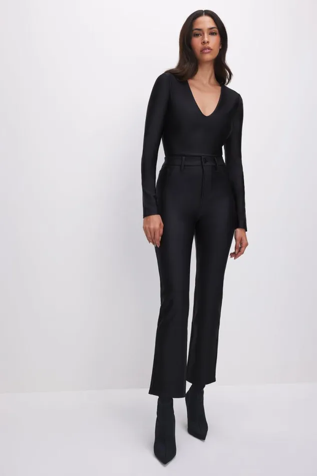 Women GOOD AMERICAN Pants COMPRESSION SHINE STRAIGHTPANTS Black001
