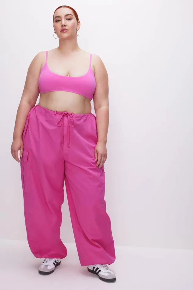 Women GOOD AMERICAN Pants PARACHUTEPANTS Malibu Pink002