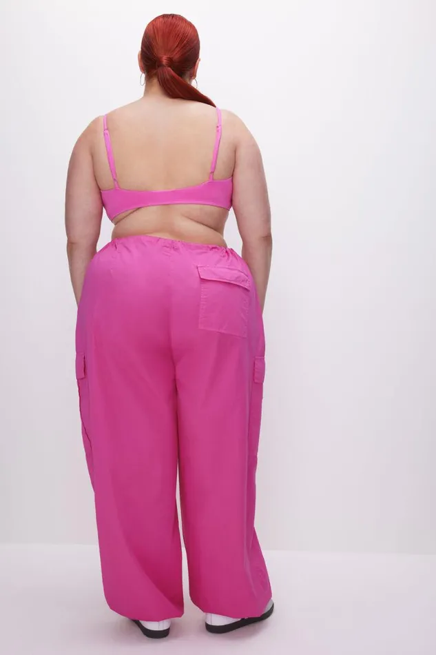 Women GOOD AMERICAN Pants PARACHUTEPANTS Malibu Pink002