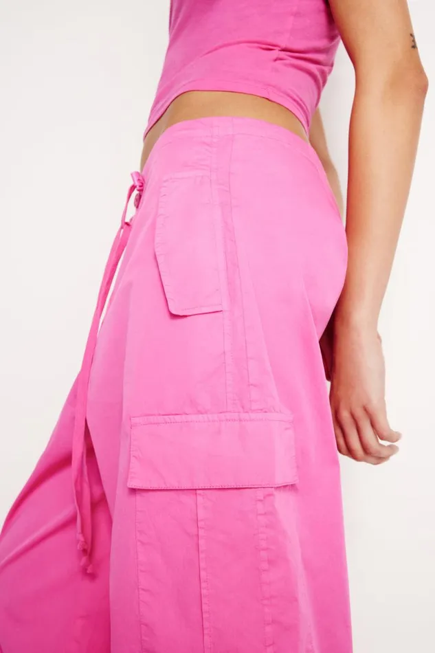 Women GOOD AMERICAN Pants PARACHUTEPANTS Malibu Pink002