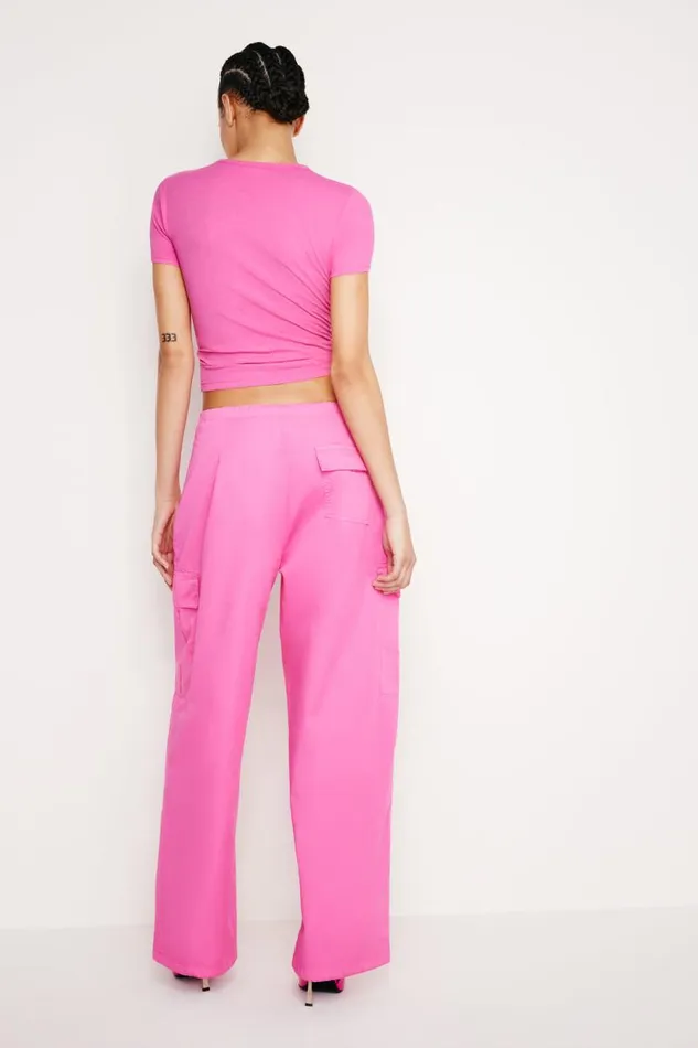 Women GOOD AMERICAN Pants PARACHUTEPANTS Malibu Pink002