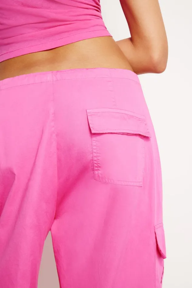 Women GOOD AMERICAN Pants PARACHUTEPANTS Malibu Pink002