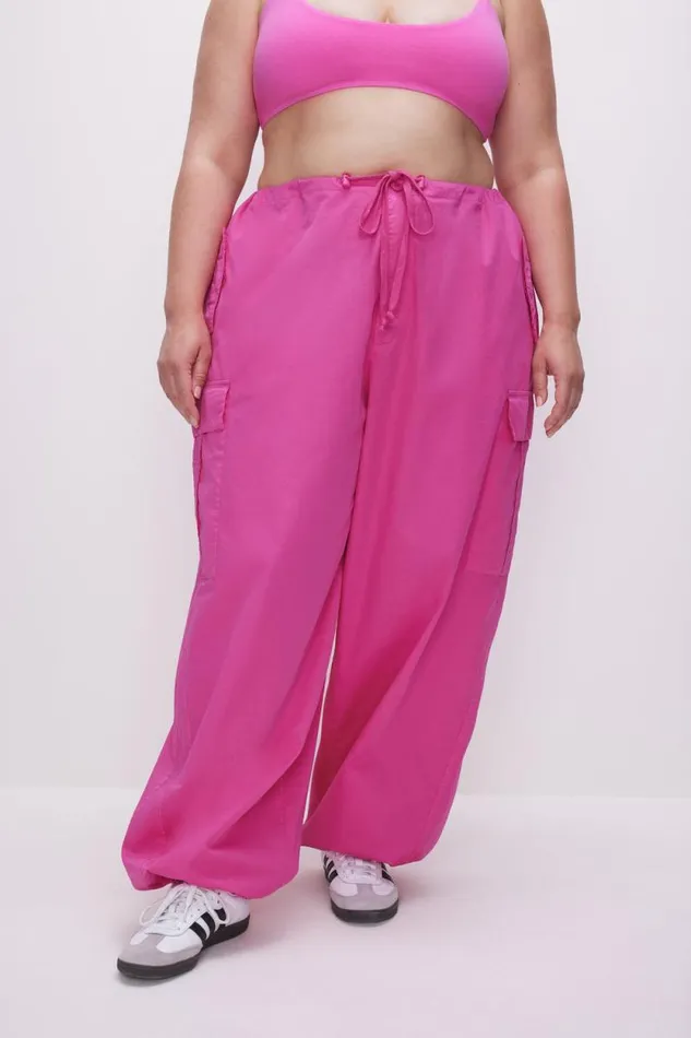 Women GOOD AMERICAN Pants PARACHUTEPANTS Malibu Pink002