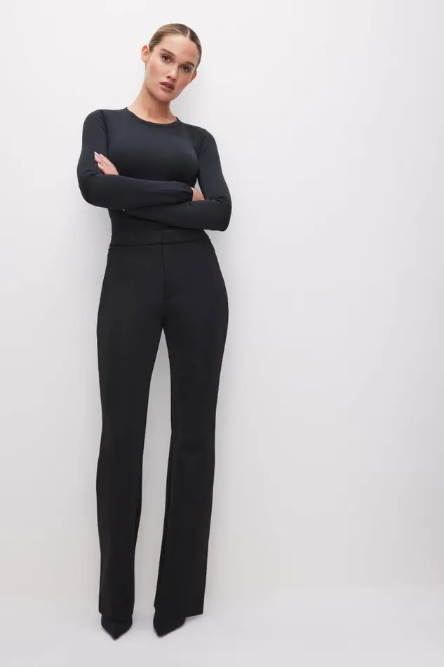 Women GOOD AMERICAN Pants SCUBA BOSS STRAIGHTTROUSER Black001 Women GOOD AMERICAN Pants SCUBA BOSS STRAIGHTTROUSER Black001