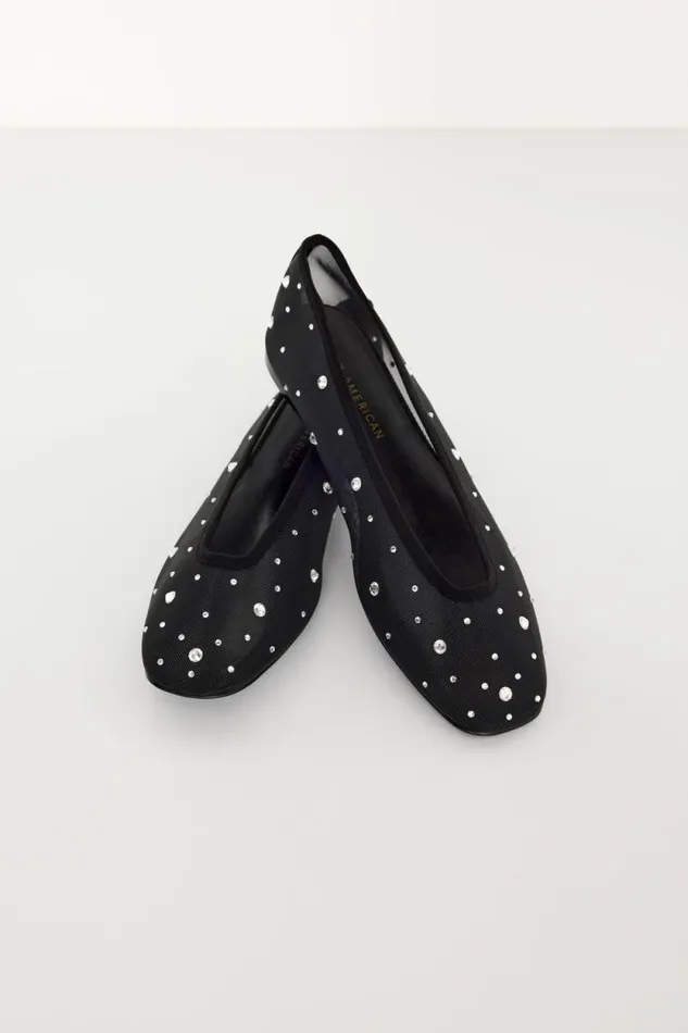 Women GOOD AMERICAN Shoes DIAMOND MESH BALLETFLAT Black001