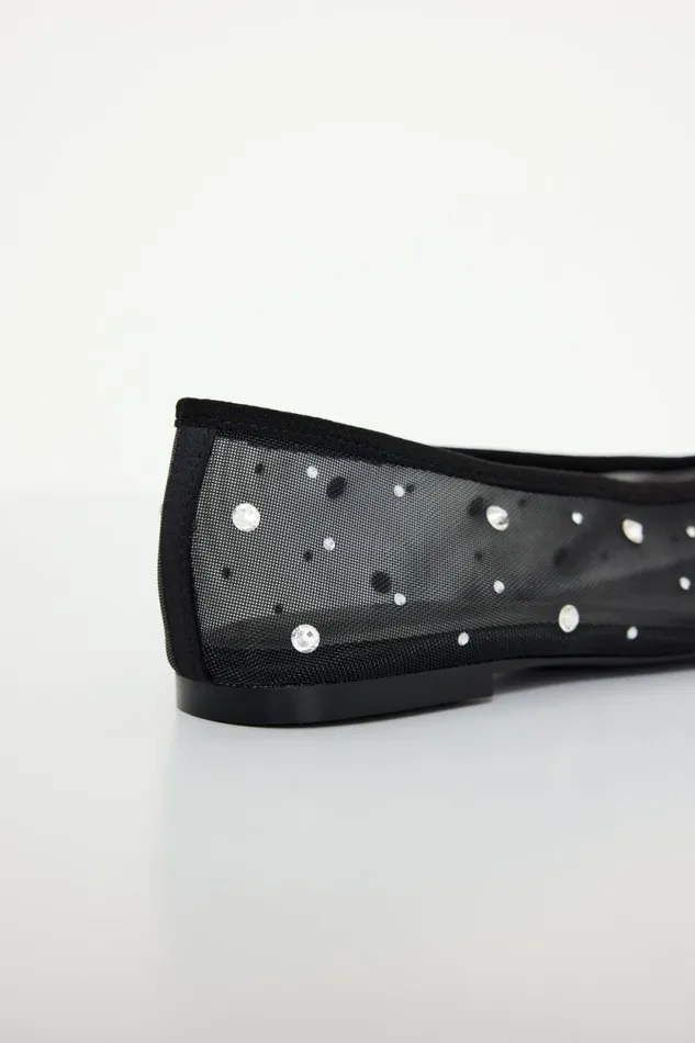 Women GOOD AMERICAN Shoes DIAMOND MESH BALLETFLAT Black001