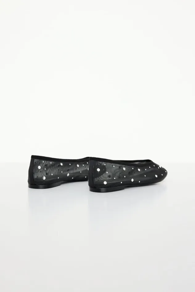 Women GOOD AMERICAN Shoes DIAMOND MESH BALLETFLAT Black001