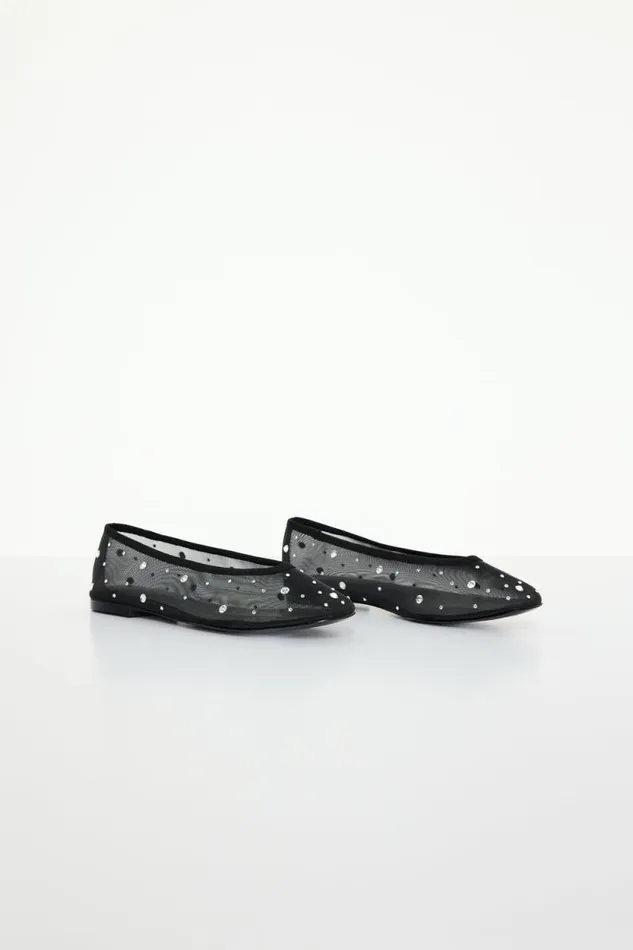 Women GOOD AMERICAN Shoes DIAMOND MESH BALLETFLAT Black001
