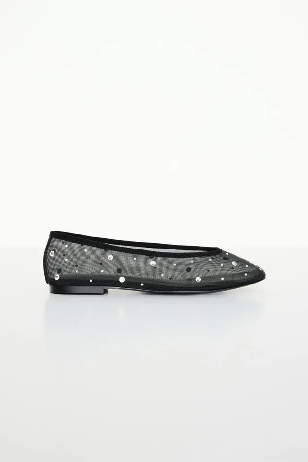 Women GOOD AMERICAN Shoes DIAMOND MESH BALLETFLAT Black001