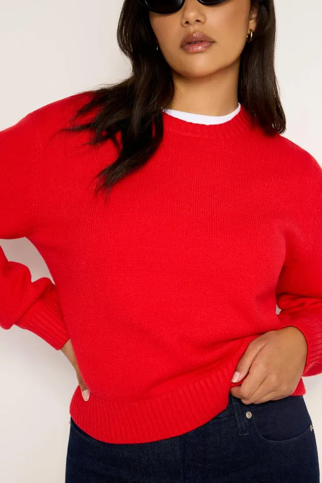 Women GOOD AMERICAN Sweaters COZYCREWNECK Grenadine003