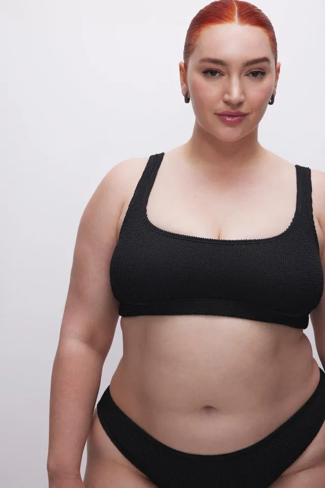 Women GOOD AMERICAN Swim ALWAYS FITS SCOOP BIKINITOP Black001