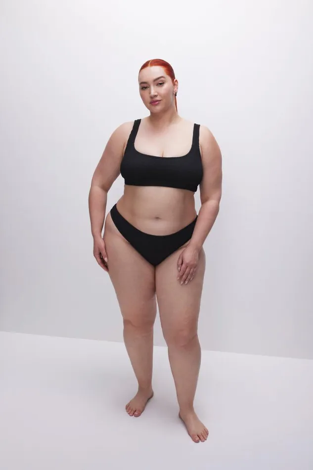 Women GOOD AMERICAN Swim ALWAYS FITS SCOOP BIKINITOP Black001