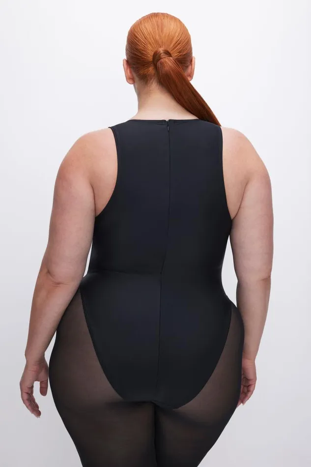 Women GOOD AMERICAN Swim LACE UP ONEPIECESWIMSUIT Black001