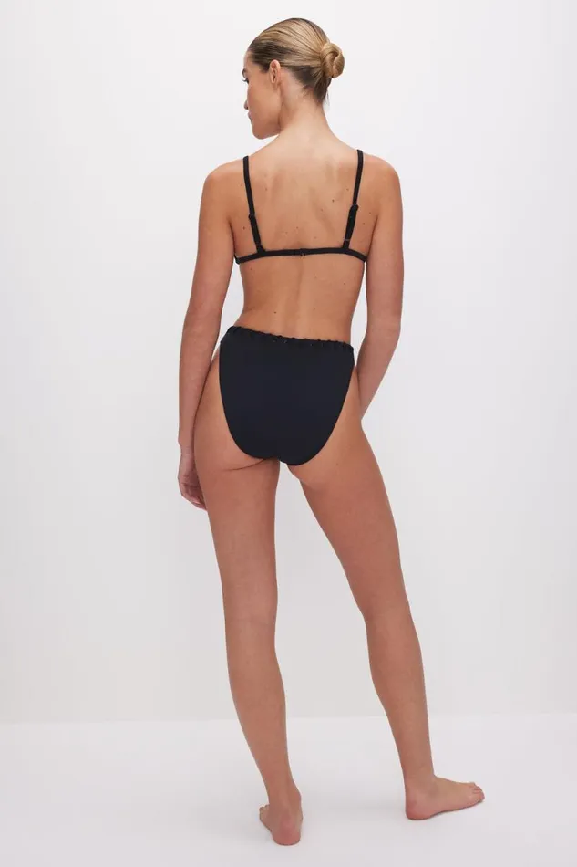 Women GOOD AMERICAN Swim WHIP STITCH COMPRESSION BIKINIBRIEF Black001