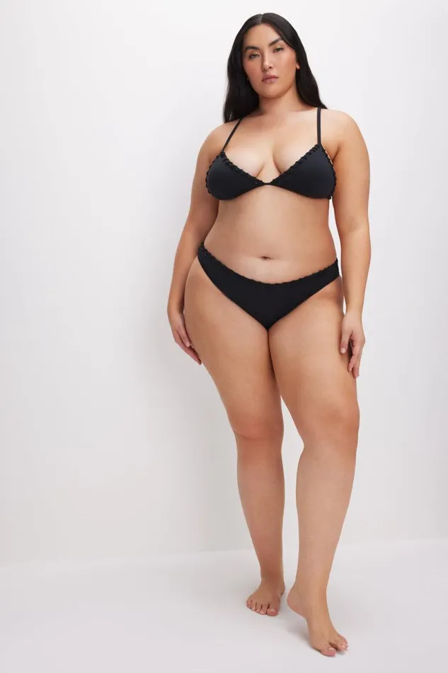 Women GOOD AMERICAN Swim WHIP STITCH COMPRESSION BIKINIBRIEF Black001