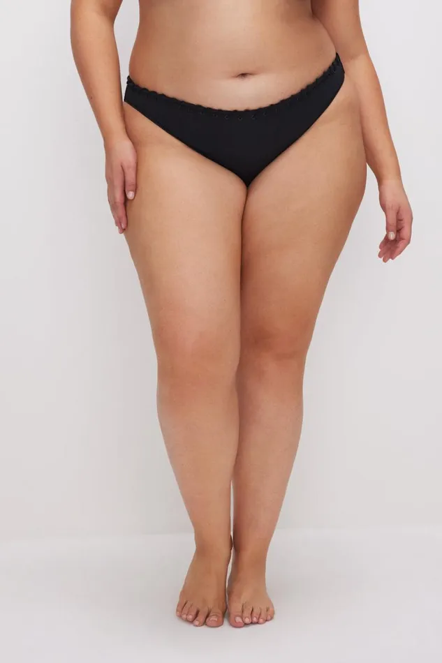 Women GOOD AMERICAN Swim WHIP STITCH COMPRESSION BIKINIBRIEF Black001