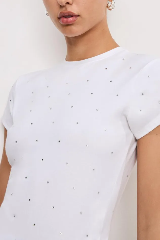 Women GOOD AMERICAN Tops CRYSTAL BABYTEE White001
