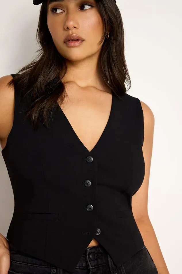 Women GOOD AMERICAN Tops ESSENTIAL SUITINGVEST Black001