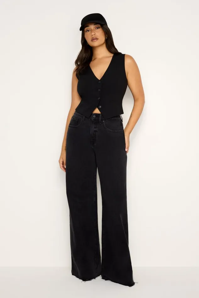 Women GOOD AMERICAN Tops ESSENTIAL SUITINGVEST Black001