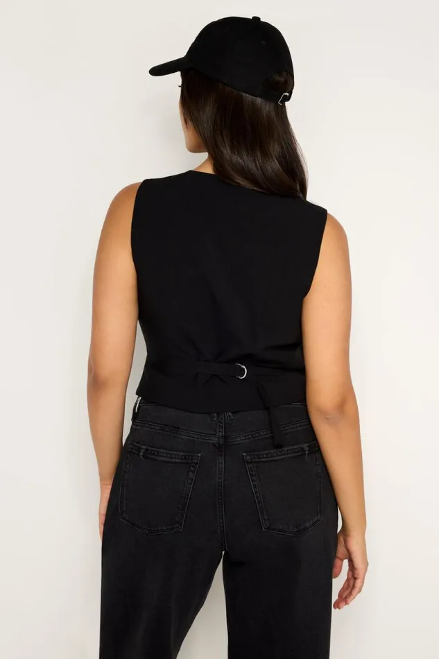 Women GOOD AMERICAN Tops ESSENTIAL SUITINGVEST Black001
