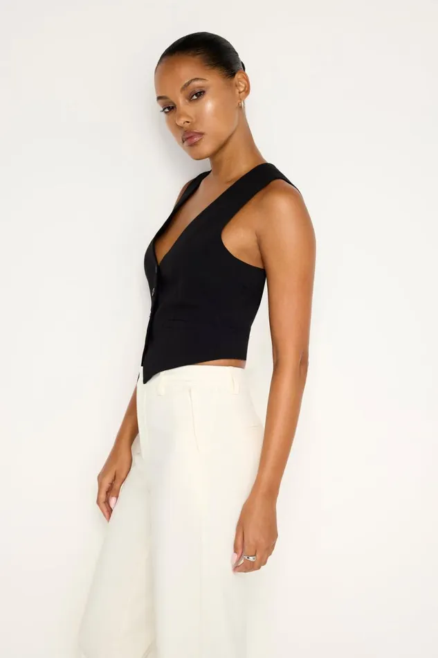 Women GOOD AMERICAN Tops ESSENTIAL SUITINGVEST Black001