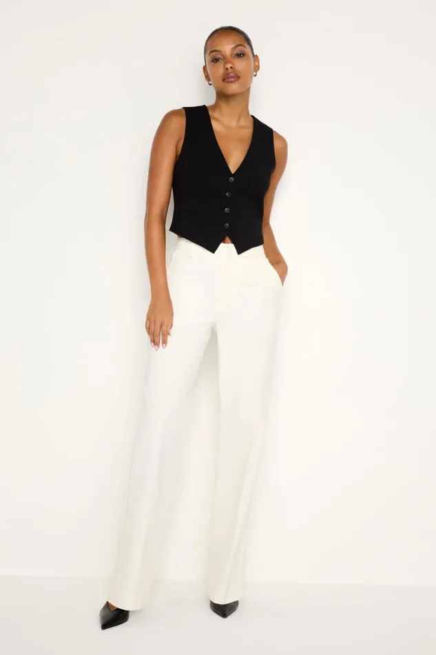 Women GOOD AMERICAN Tops ESSENTIAL SUITINGVEST Black001