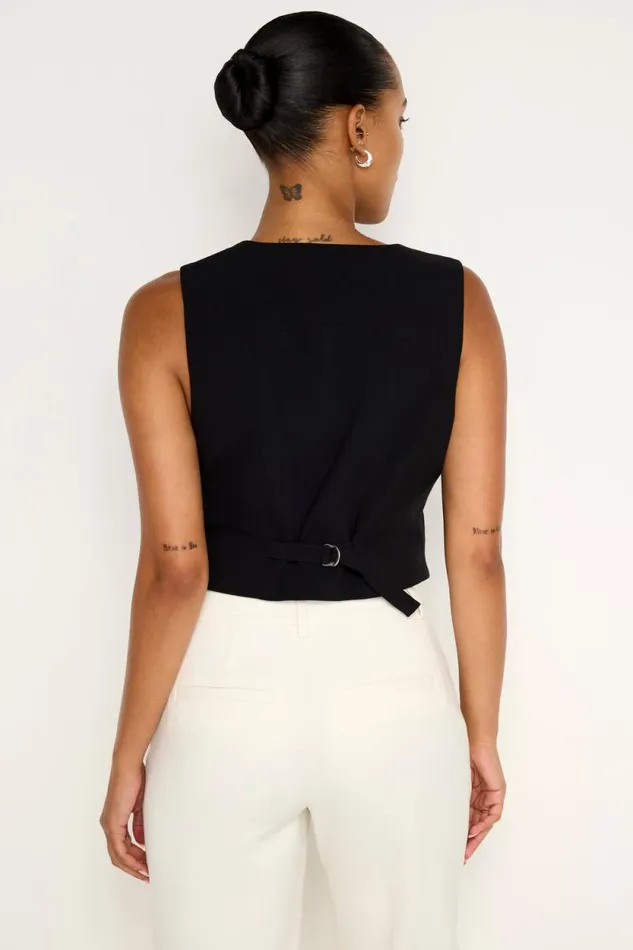 Women GOOD AMERICAN Tops ESSENTIAL SUITINGVEST Black001