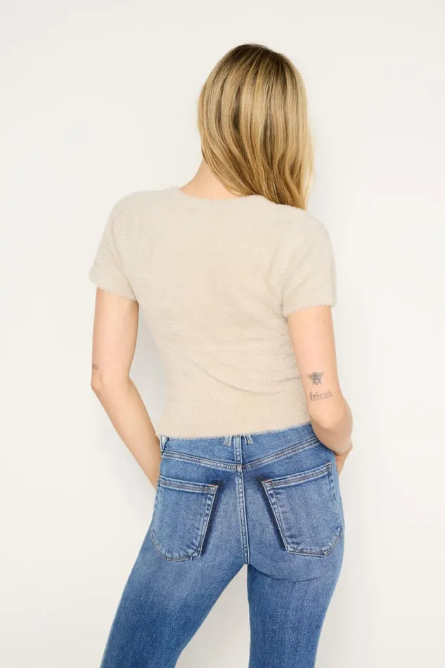 Women GOOD AMERICAN Tops FUZZY BABYTEE Flax001