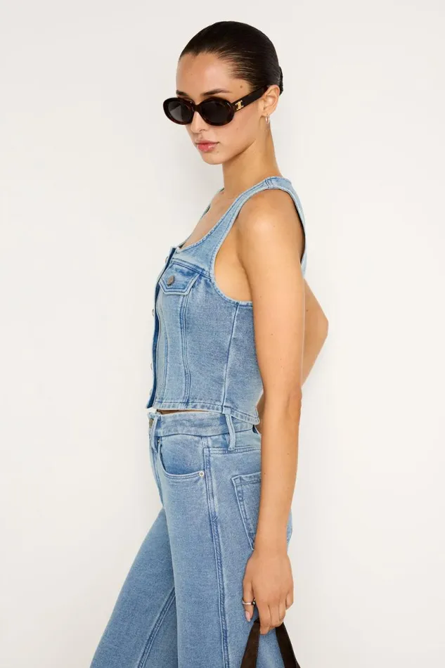 Women GOOD AMERICAN Tops JEANIUS BUSTIERVEST Indigo586