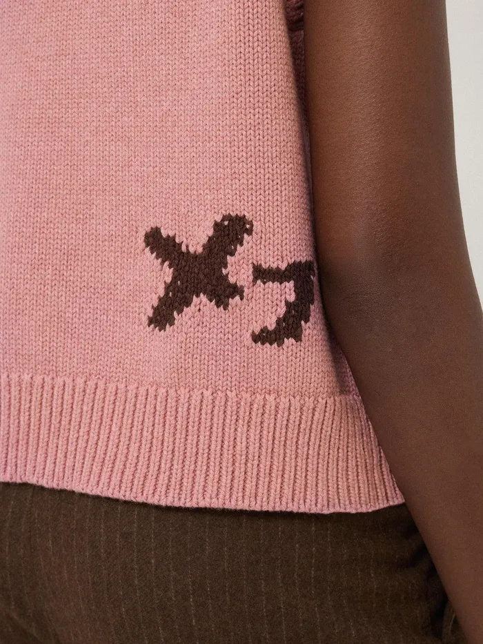 Women Graffiti Lips Tank Pink Jigsaw Knitwear and Cashmere