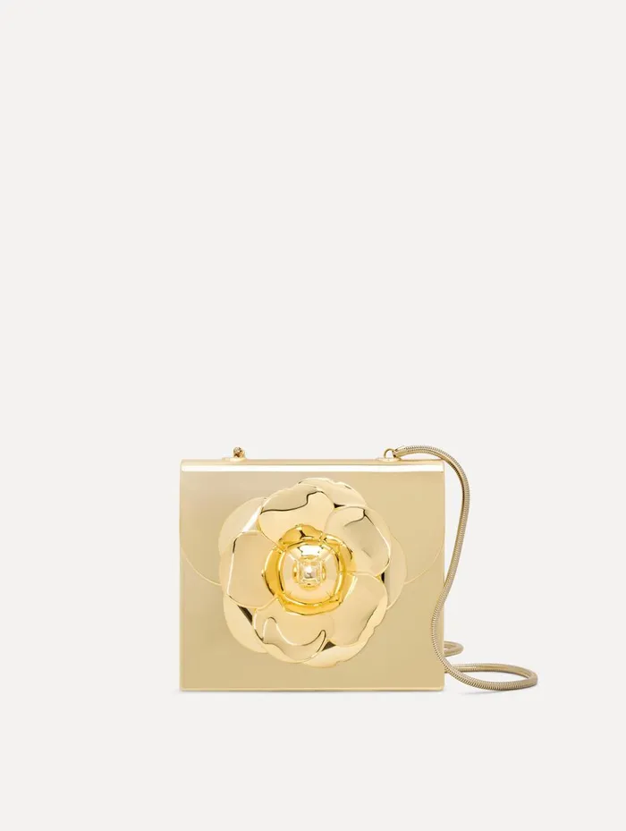 Women Handbags Oscar De La Renta 3D Printed Nano TRO Bag Gold