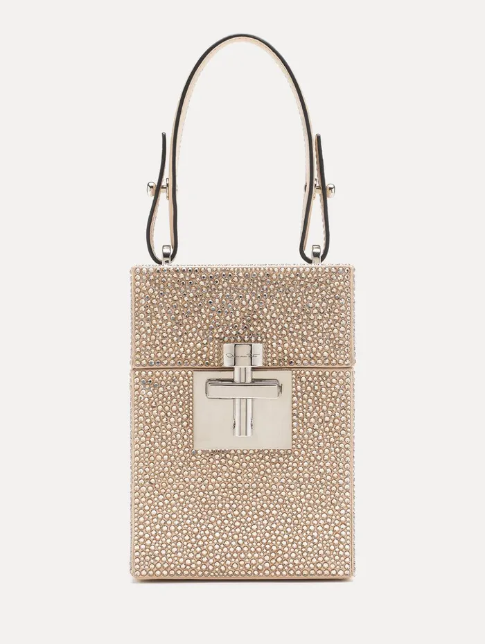 Women Handbags Oscar De La Renta Crystal Pav Alibi Cube Champagne