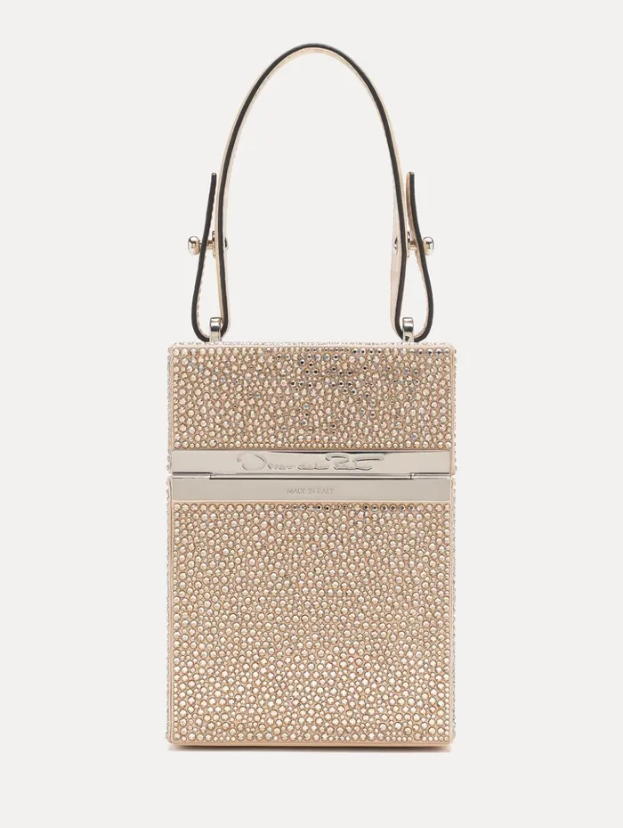 Women Handbags Oscar De La Renta Crystal Pav Alibi Cube Champagne