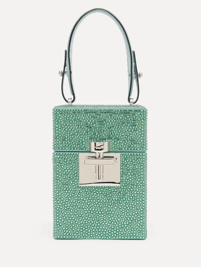 Women Handbags Oscar De La Renta Crystal Pav Alibi Top Handle Bag Sage