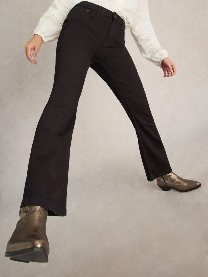 Women Harriet Bootcut Jean Black Denim White Stuff Trousers