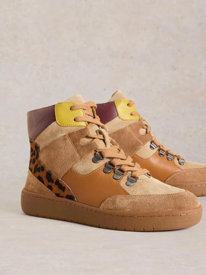 Women Harriet Mid Top Trainer Brown Multi White Stuff Shoes Women Harriet Mid Top Trainer Brown Multi White Stuff Shoes