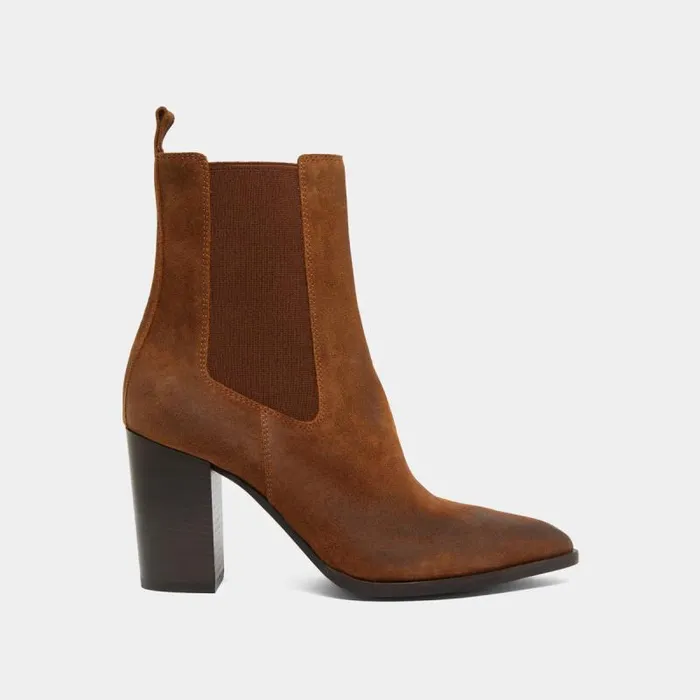 Women Heeled Ankle Boots With Elastics Cognac JONAK Ankle Boots Lowboots