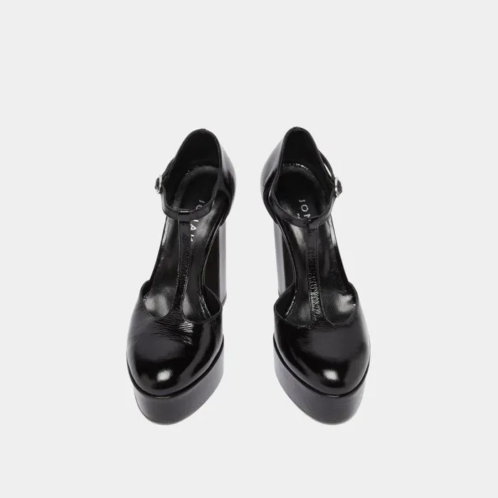 Women Heeled Tbar Black JONAK Babies Saloms