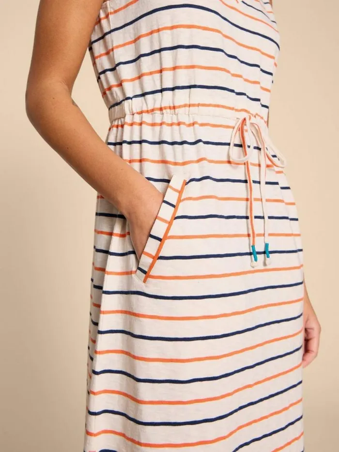 Women Heidi Short Jersey Dress Ivory Multi White Stuff Dresses
