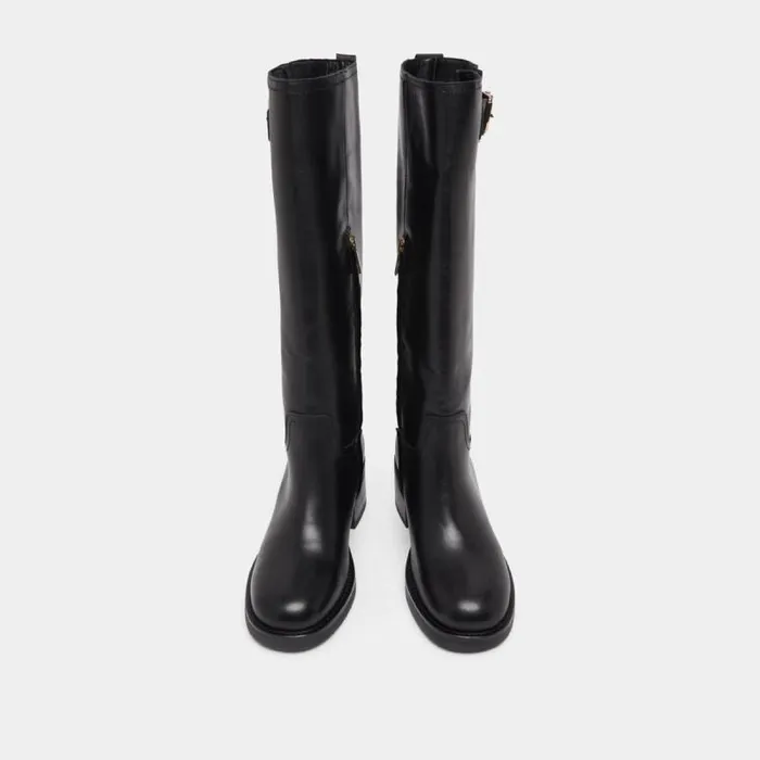 Women High Boots With Buckles Black JONAK Boots Thighhigh Boots