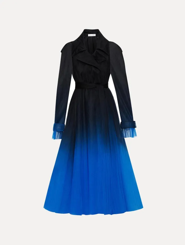 Women Jackets and Coats Oscar De La Renta Ombr Tulle Opera Coat Purple Ombre