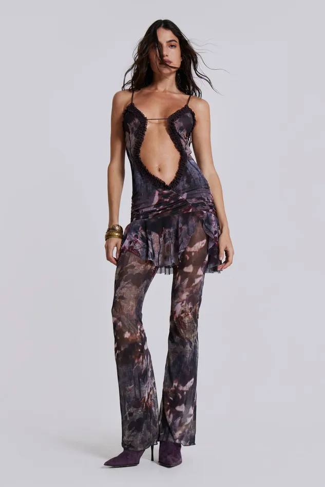 Women Jaded London Shop Dusk Bloom Mini Fatale Dress Tops