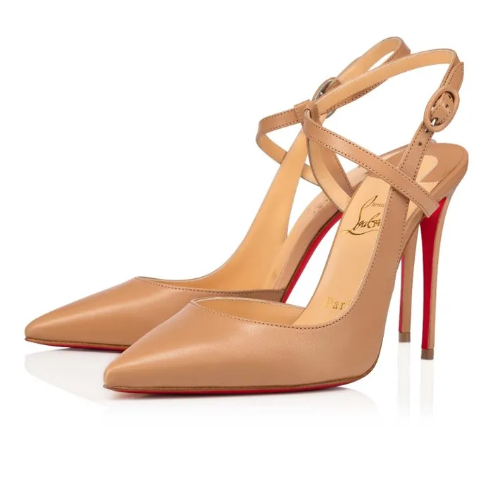 Women Jenlove 100 Mm Strappy Pumps 8211 Leather 8211 Blush Christian Louboutin Pumps