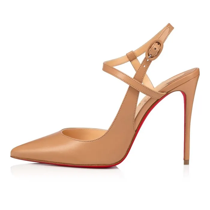 Women Jenlove 100 Mm Strappy Pumps 8211 Leather 8211 Blush Christian Louboutin Pumps