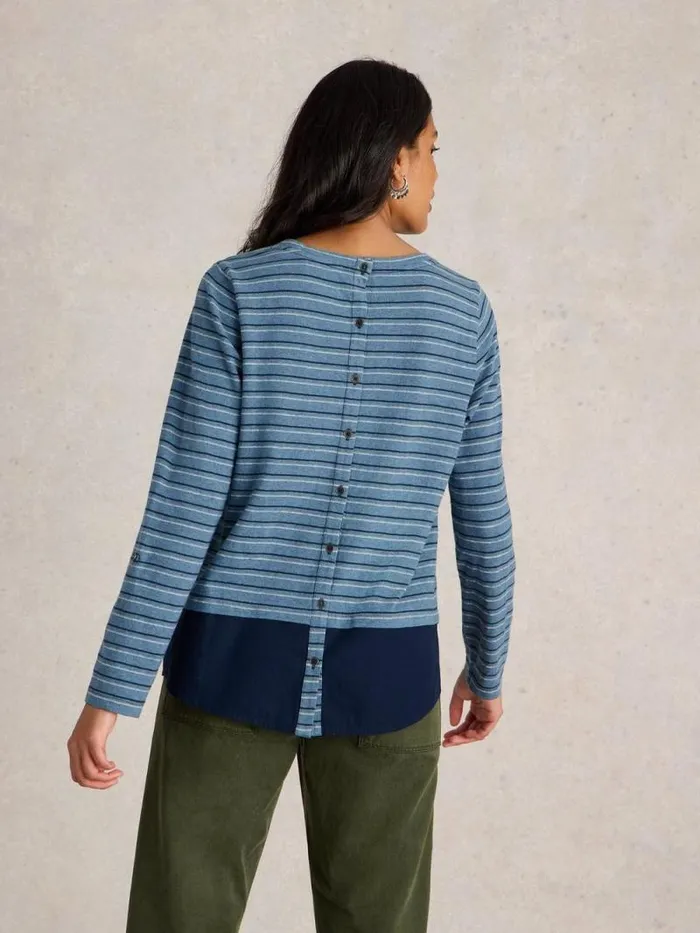 Women JENNY STRIPE MIX LONGLINE Blue Multi White Stuff Shirts and Blouses Women JENNY STRIPE MIX LONGLINE Blue Multi White Stuff Shirts and Blouses