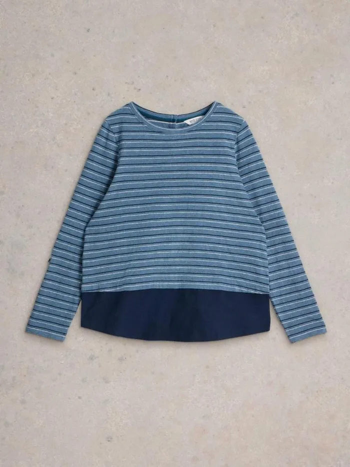 Women JENNY STRIPE MIX LONGLINE Blue Multi White Stuff Shirts and Blouses Women JENNY STRIPE MIX LONGLINE Blue Multi White Stuff Shirts and Blouses